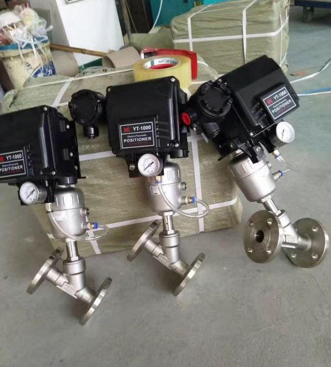 进口 Y645F-16RL 带定位器气动法兰角座阀 Y645W-16RL 316L气控角阀