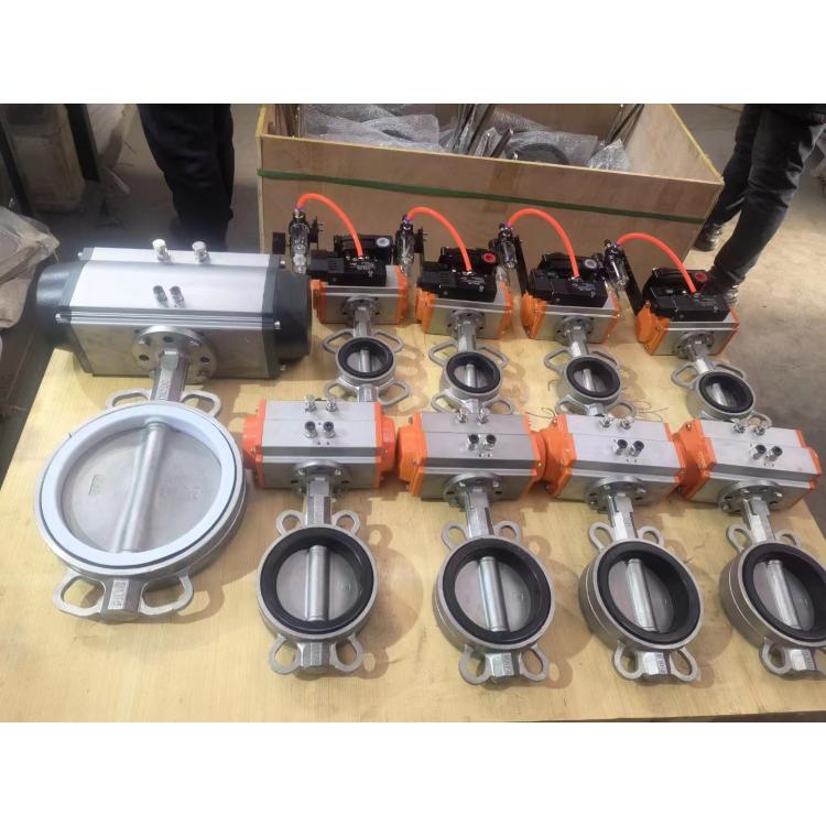进口 D671/641X DN100/DN150 气动金属软密封蝶阀 铸钢 双向密封 双作用