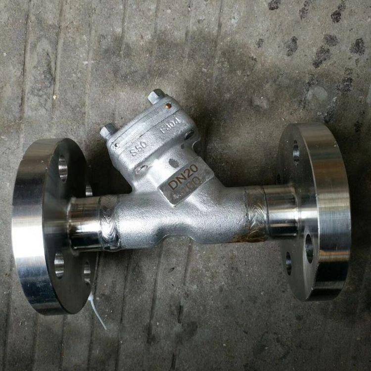 进口 GL41Y-100P 锻制高压法兰F304过滤器 GL41H-100P 160P不锈钢滤网