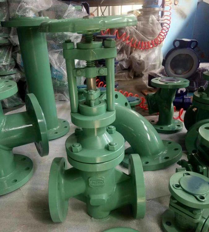 进口 WJ41F46-16C手动波纹管衬氟调节阀 内衬四氟 聚四氟乙烯 PTFE