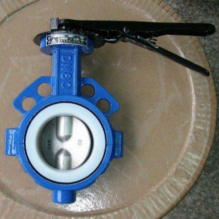 进口 D71X-16Q 手柄对夹球墨铸铁蝶阀 凸耳式包胶注水阀 厂家