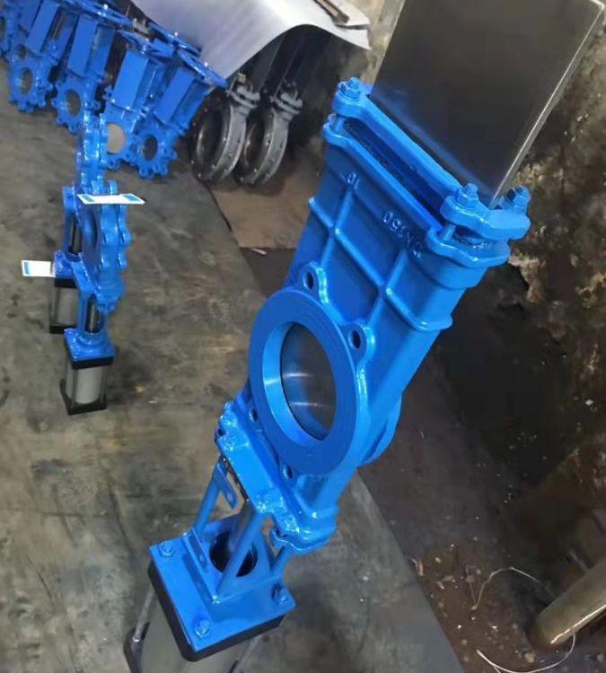 进口 SCZ673H 双作用气动穿透式刀型闸 电气液动插板 造纸煤化工浆液