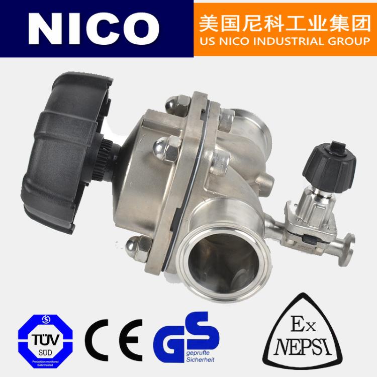 NICO进口 316L不锈钢取样隔膜阀 卡箍式卫生级取样阀 复合膜片 尼科