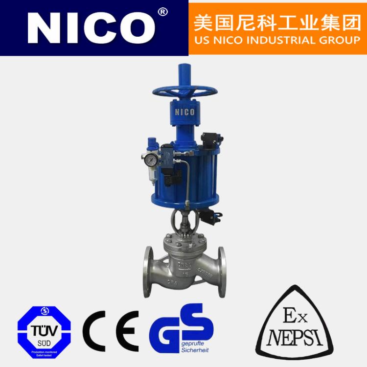进口气动不锈钢截止阀CF8M CF3M 蒸汽疏水 高温 高压 法兰 美国尼科NICO