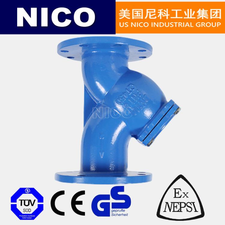 美国尼科 进口Y型管道过滤器 水油气体 蒸汽 法兰连接 300目 NICO品牌