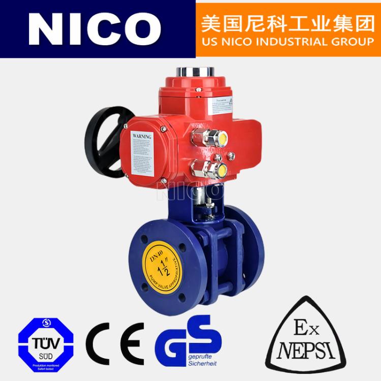 进口电动陶瓷球阀 抗磨损腐蚀冲蚀 隔热性好 热膨胀小 美国NICO品牌