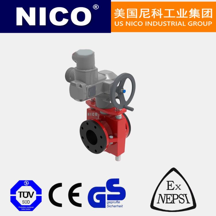 进口电动胶管阀 铝合金 法兰式 矿山 化工 防腐 耐磨 高温 美国尼科NICO