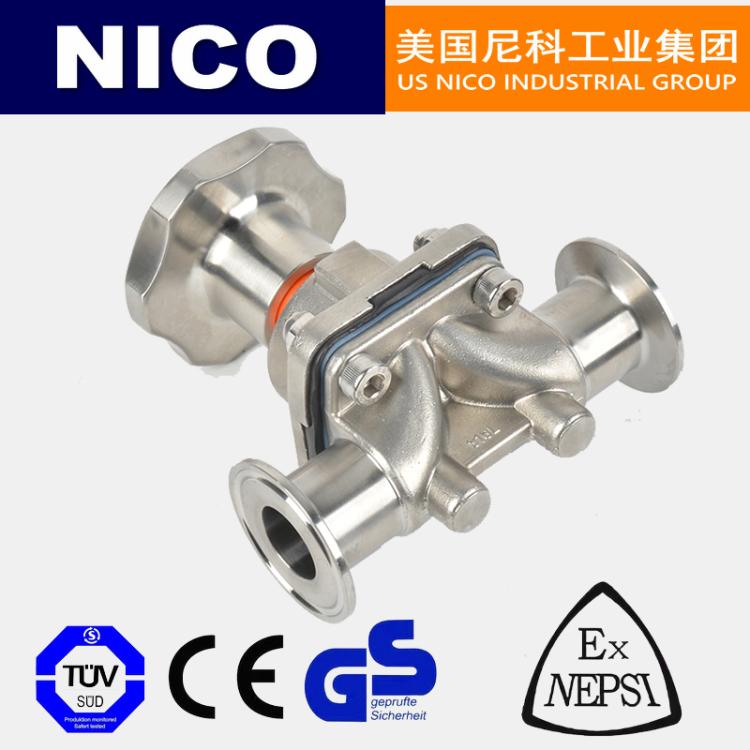 NICO进口 全不锈钢卡箍式隔膜阀 316L PTFE聚四氟乙烯 美国尼科品牌