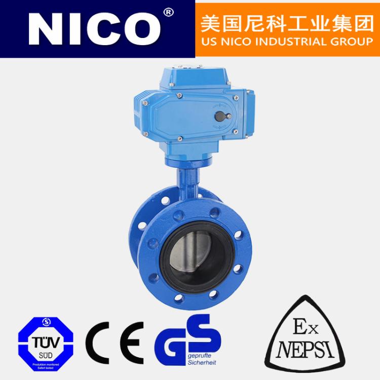 尼科NICO 进口电动法兰软密封蝶阀 不锈钢D941X防爆 美国进口品牌