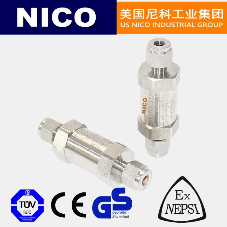 美国尼科 进口高压卡套过滤器 直通式 不锈钢304/316 6000PSI NICO品牌