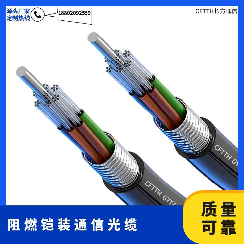 型号GYTZA53-48B1.3 纤芯G.652D 数量1000000m 阻燃铠装通信光缆