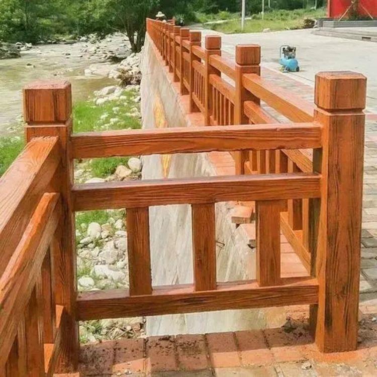 水泥仿木护栏厂家 园林景区仿树藤户外河道景观混凝土栏杆 质量保障