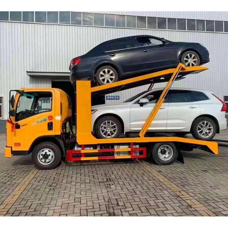重汽豪沃国六蓝牌二位轿运车 2位车辆运输车 一拖二清障车