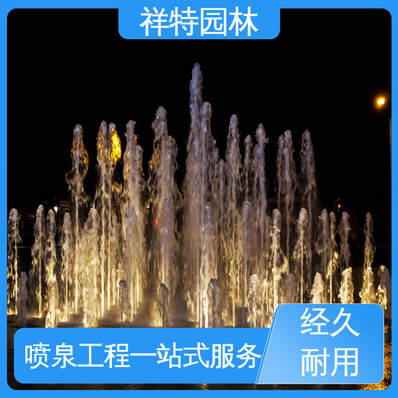 祥特园林 维护方便 焊接工艺 七彩灯光排列 旱喷公司