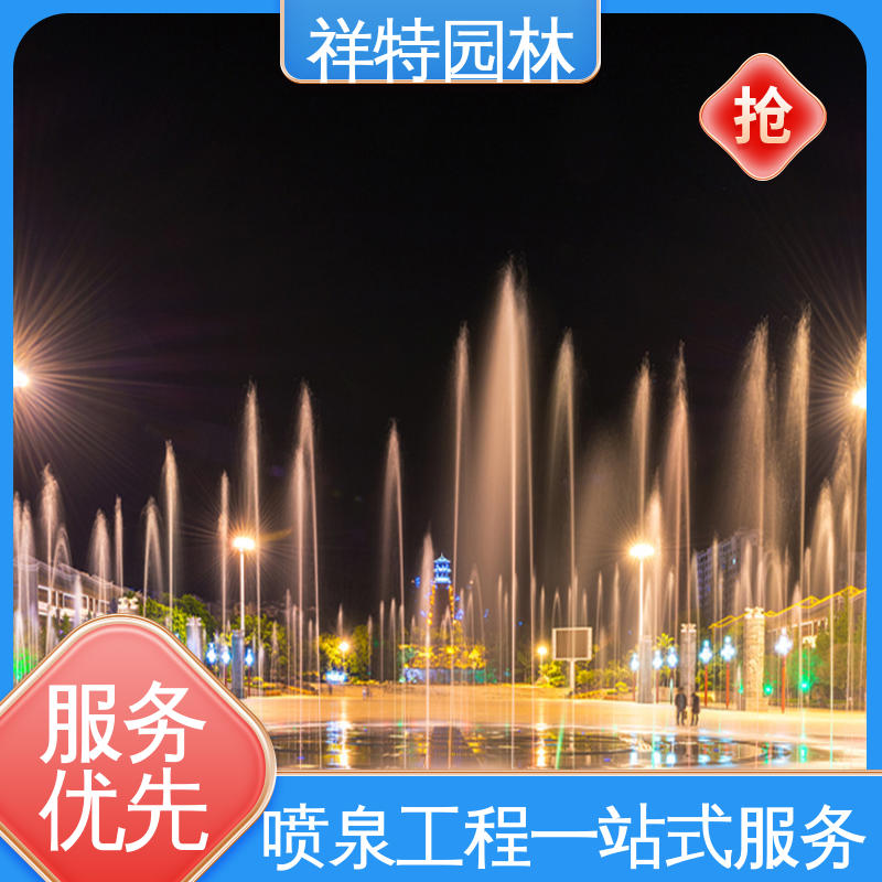 七彩灯光排列 假山喷泉 造型优美 多年经验 祥特园林