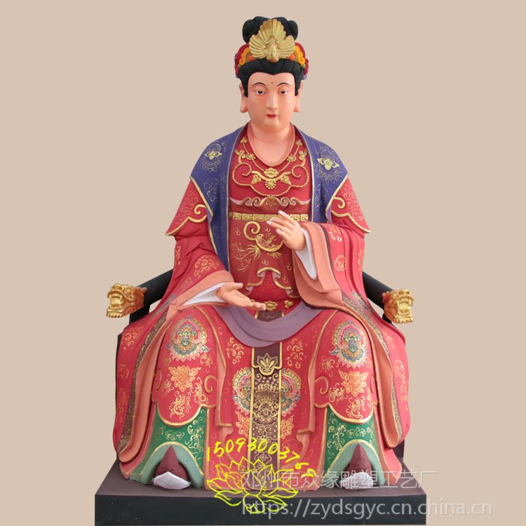 进口树脂材质 文殊菩萨 手工佛像 贴金箔 众缘品牌