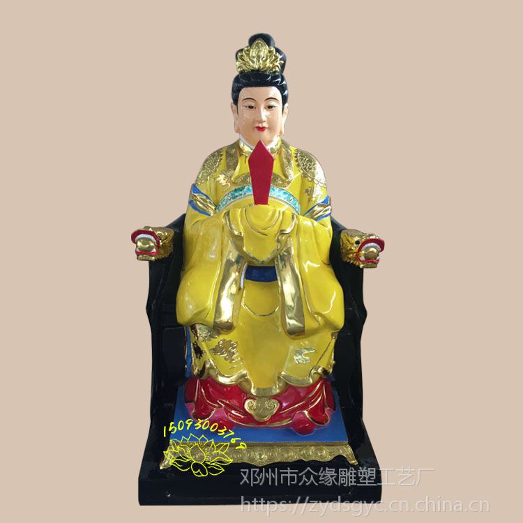 手工玻璃钢神像 地藏老母彩绘图片 文殊老母神像 无声老母雕像厂家