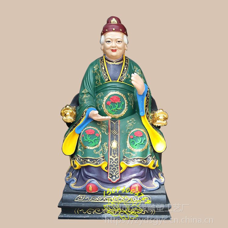 玻璃钢土地奶奶神像 树脂彩绘山神神像 福德正神手工雕刻佛像 泰山奶奶雕像