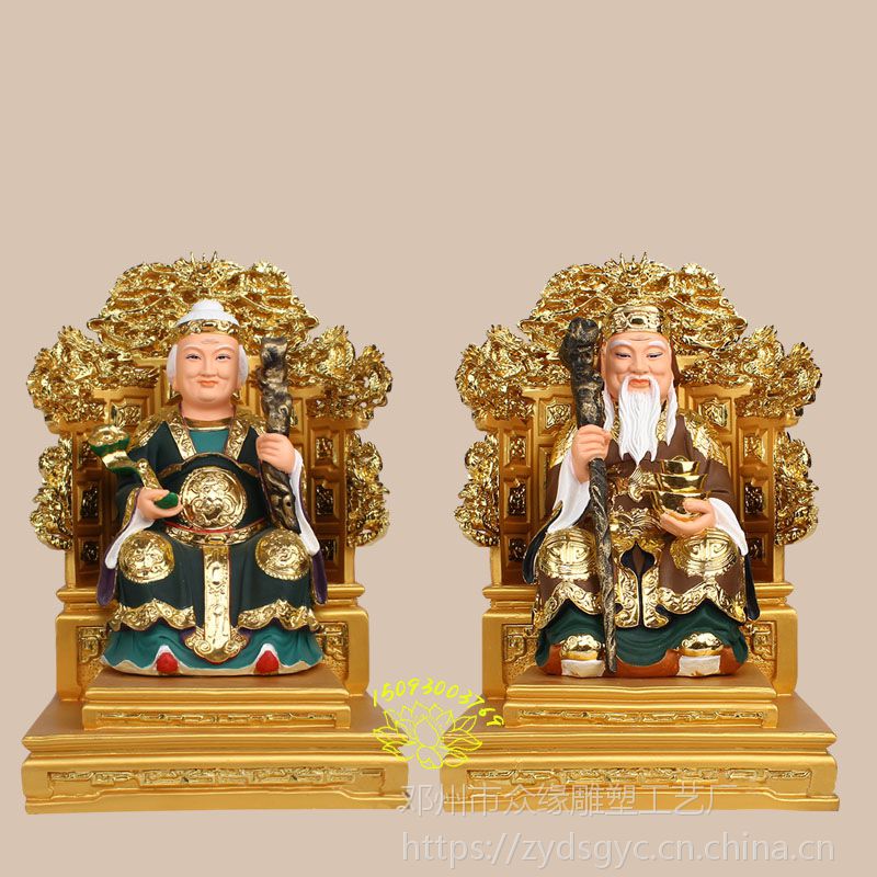 树脂土地公婆佛像彩绘 玻璃钢土地爷佛像 河南树脂厂家定做大量***神像