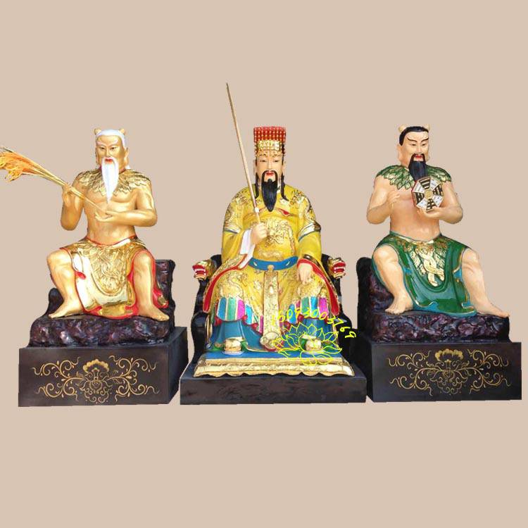 三皇祖师佛像制作厂家 五谷爷 神农大帝雕像 伏羲大帝贴金神像 盘古