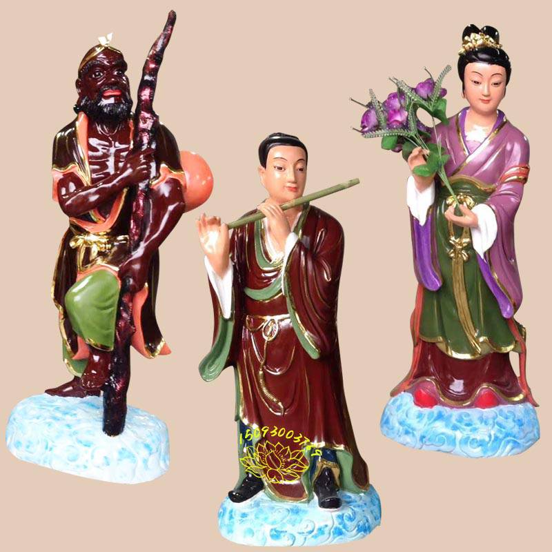 精雕八仙神像 寺庙八仙佛像 1.4米纯阳祖师 何仙姑彩绘神像