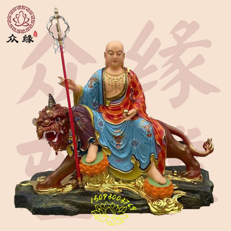 定制地藏王菩萨1.8米佛像 四大菩萨佛像 寺庙树脂彩绘贴金佛像