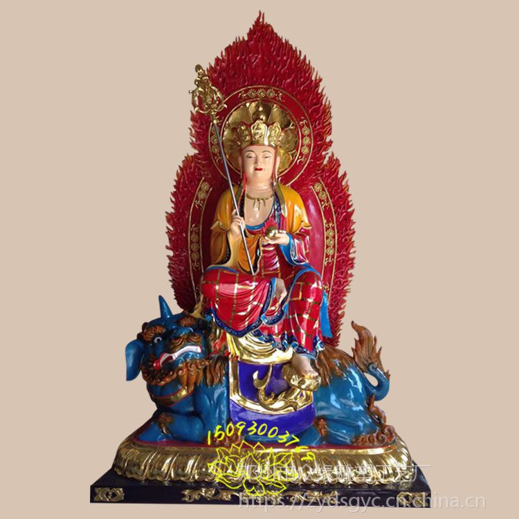 达摩祖师佛像 寺庙贴金神像定制 彩绘地藏王菩萨 谛听地藏王菩萨坐像