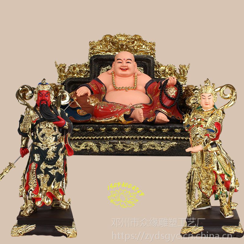 树脂彩绘 树脂佛像 韦驮菩萨 彩绘贴金骑马俑