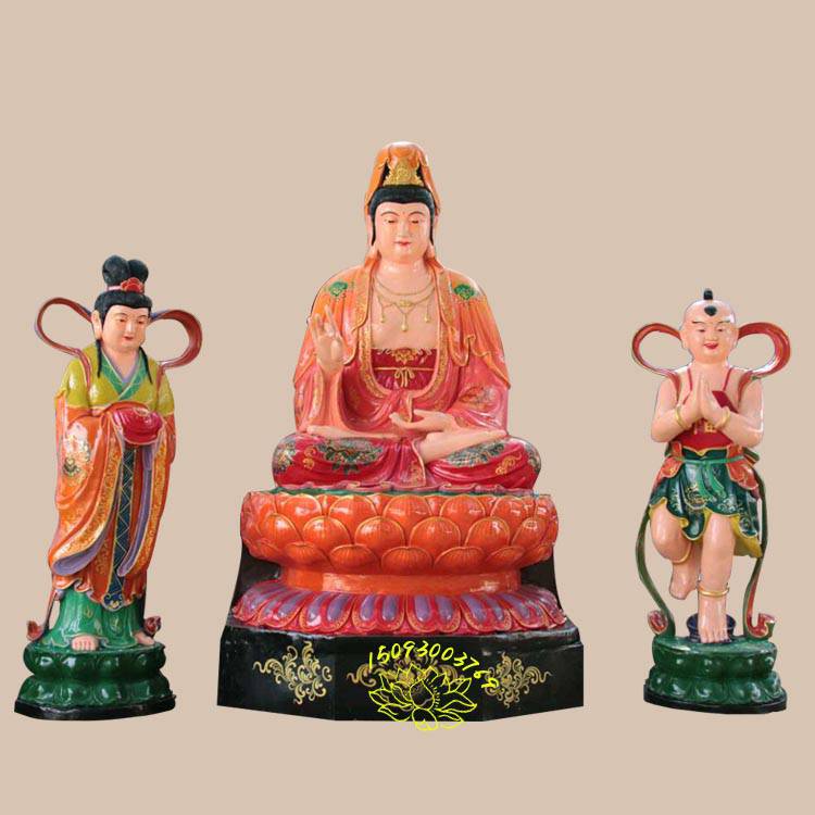 观音菩萨居家摆放 玻璃钢彩绘佛像工艺品 杨柳观音佛像批发 南海观音