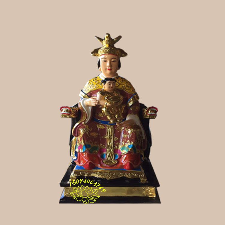 邓州佛像厂***九龙圣母彩绘神像 地母元君神像 斗母娘娘塑像