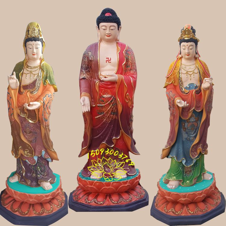 观音 大势至菩萨佛像 西方三圣佛像雕塑 释迦弥尼佛祖 药师七尊佛像