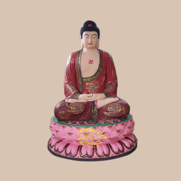 背光佛像 释迦摩尼 如来佛祖图片 玻璃钢贴金佛像 五方佛 三宝佛佛像雕塑