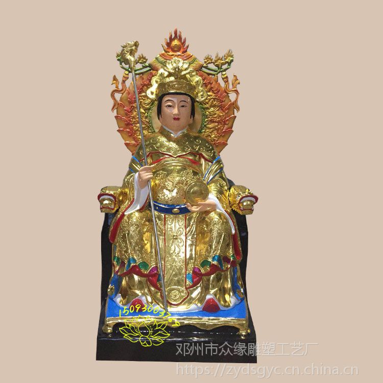 敦煌彩无声老母神像 碧霞元君神像细节表 树脂工艺品 河南佛像