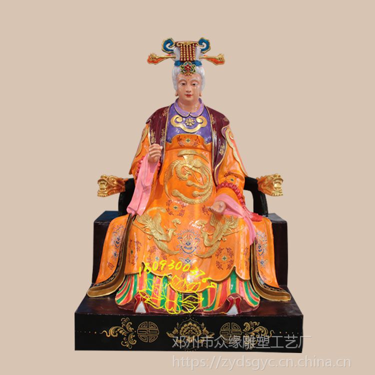 河南玻璃钢佛像厂家供应 极彩无生老母神像 1.3米地藏老母神像