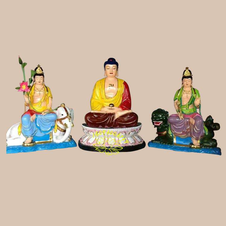 树脂佛像工艺品 文殊普贤雕像 华严三圣佛像厂家