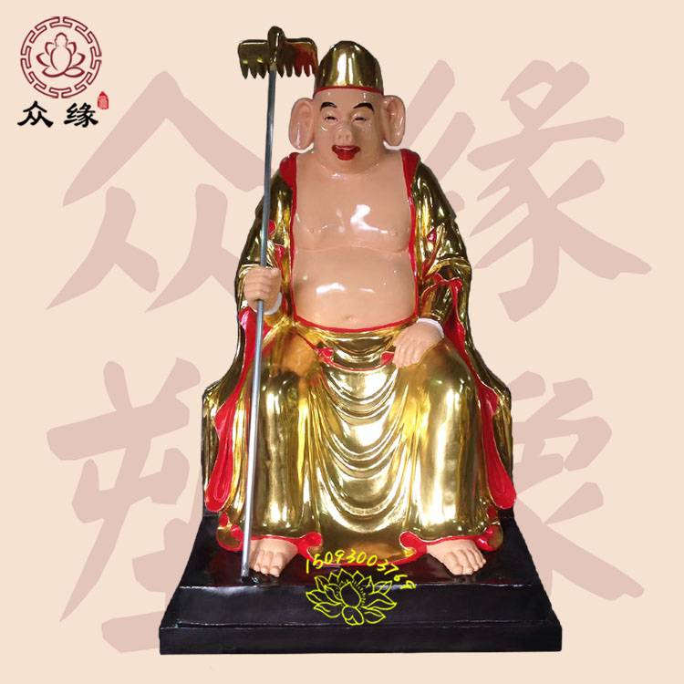 彩雕猪八戒黄铜斗战圣佛孙悟空摆件 齐天大圣美猴王彩绘雕像