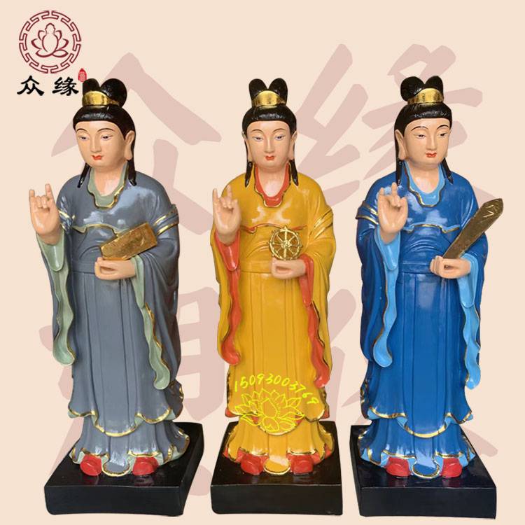 树脂彩绘童男童女雕像 金童玉女佛像 观音弟子善财龙女寺庙神像