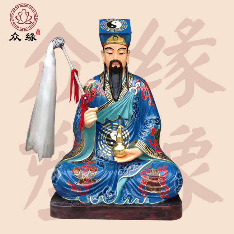 纯阳祖师极彩古彩塑像 八仙神像 八仙过海 吕洞宾雕像 彩绘神像
