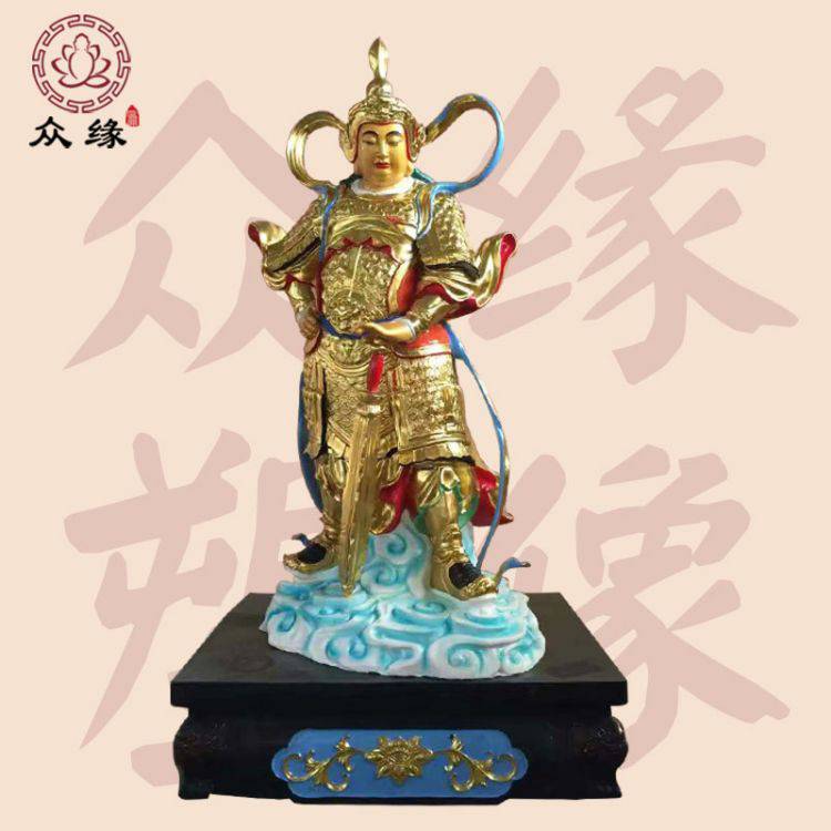 新品木雕韦陀尊天菩萨佛像 铜铸释迦摩尼佛玻璃钢佛像 彩绘神像