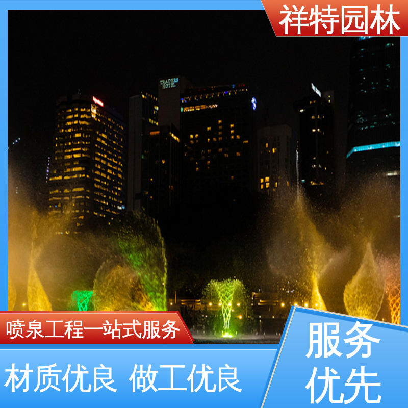 祥特园林 七彩灯光排列 颜色绚丽 款式多样 互动喷泉
