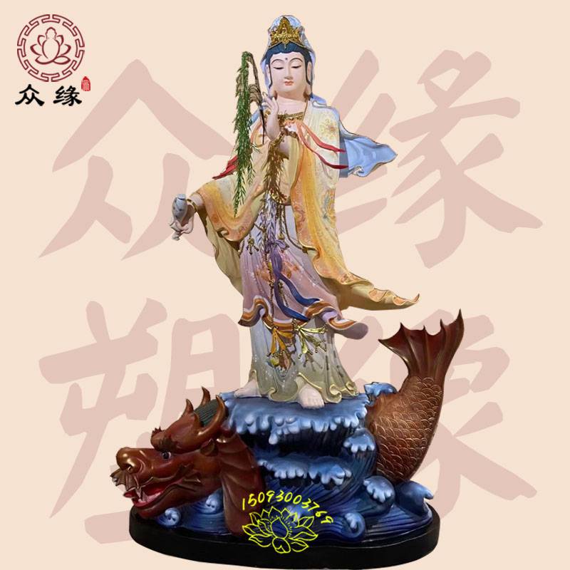 铜雕站观音佛像 白衣观音佛像 寺院正宗观音大士佛像 神像修复