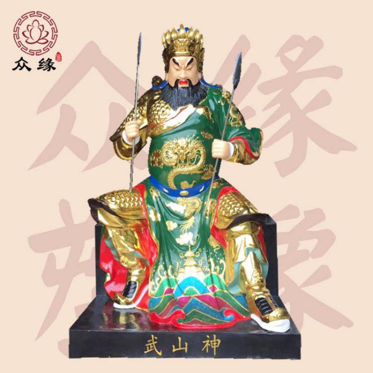 山神爷树脂神像 雕塑彩绘 传统工艺 福神鎏金山神菩萨佛像