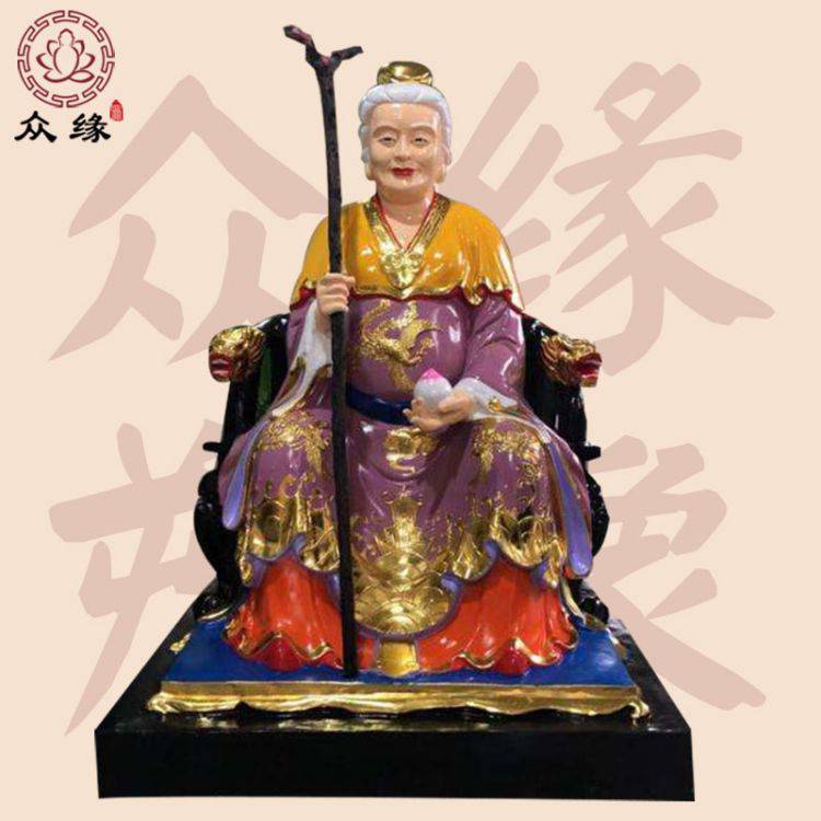 1米古彩土地公公神像 铜雕土地神塑像生产 社神老爷神像 土地婆神像