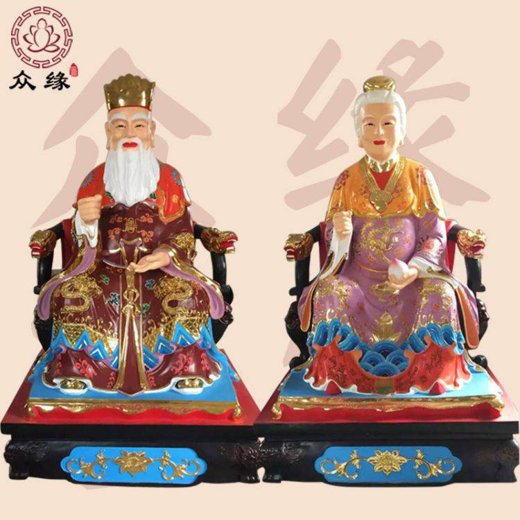 土地爷爷奶奶雕像 土地公公神像 福德老爷神像 庙堂摆件像
