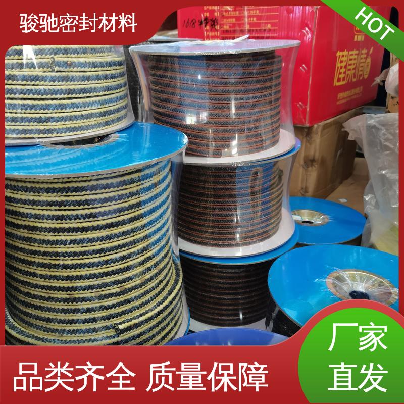 厂家供应 芳纶角线黑四氟盘根 耐低温 压缩回弹 骏驰密封材料