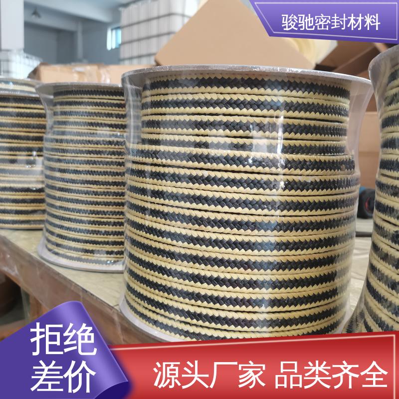 骏驰密封材料 芳纶角线黑四氟盘根 耐低温 压缩回弹 按需定制