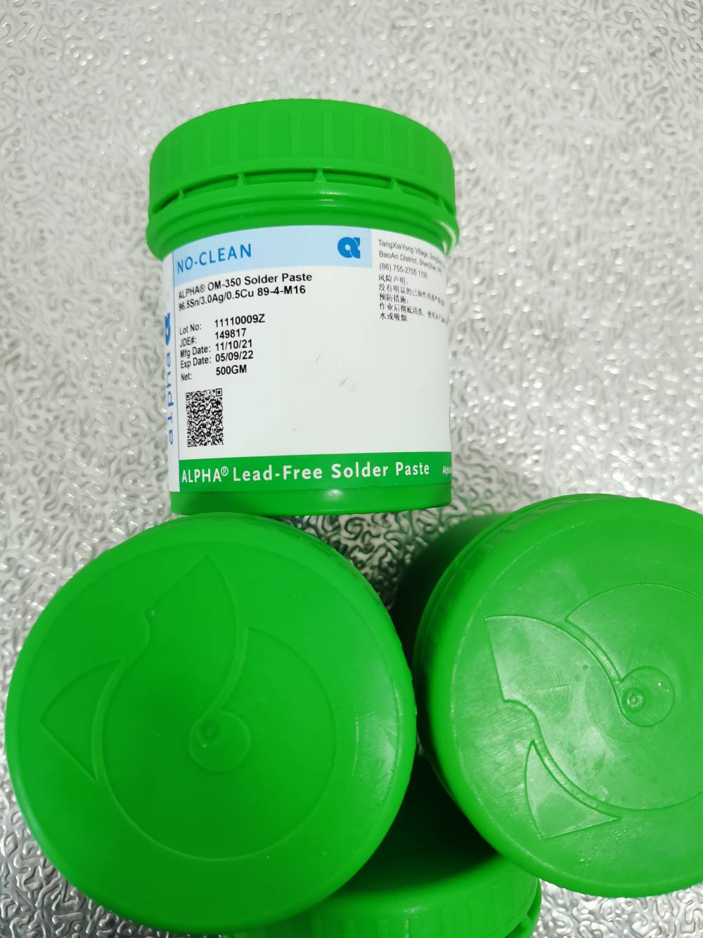 阿尔法无铅无卤素锡膏ALPHA-OM350(SAC305 4号粉)