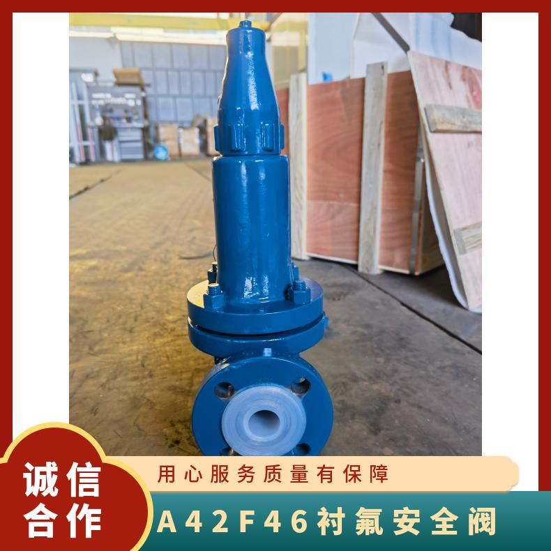 压力环境0.6-1.6Mpa 弹簧全启封闭式 A42F46衬氟安全阀 耐腐蚀