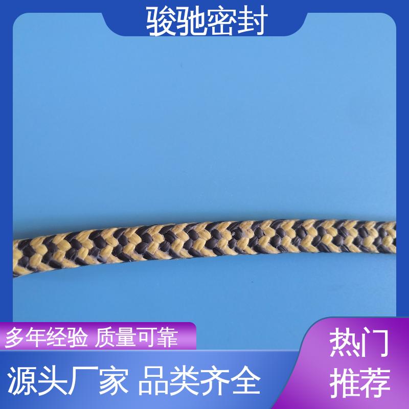 骏驰密封材料 柔韧可调节 规格多 芳纶交织黑四氟盘根 定制加工