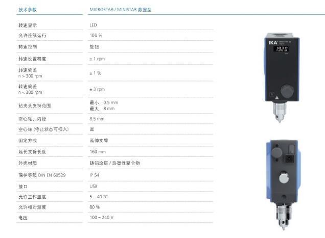 IKA艾卡MINISTAR 20 digital顶置式搅拌器